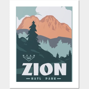 Retro Vintage Utah Zion National Park Travel Poster Gift Tee Posters and Art